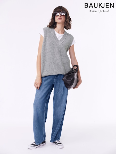 Baukjen Grey Katalina Recycled Wool Knitted Vest (N12677) | €79