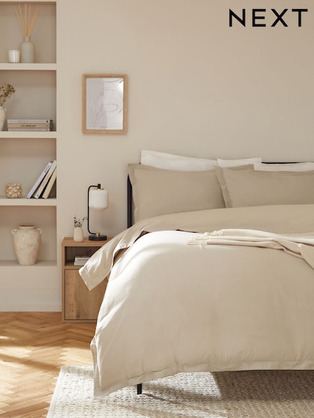 Natural 100% Cotton Relaxed Duvet Cover and Pillowcase Set (N12690) | €33 - €72