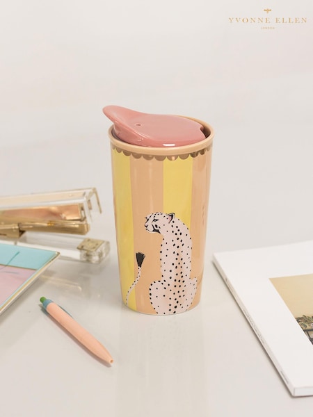 Yvonne Ellen Cheetah Travel Mug (N12739) | €34