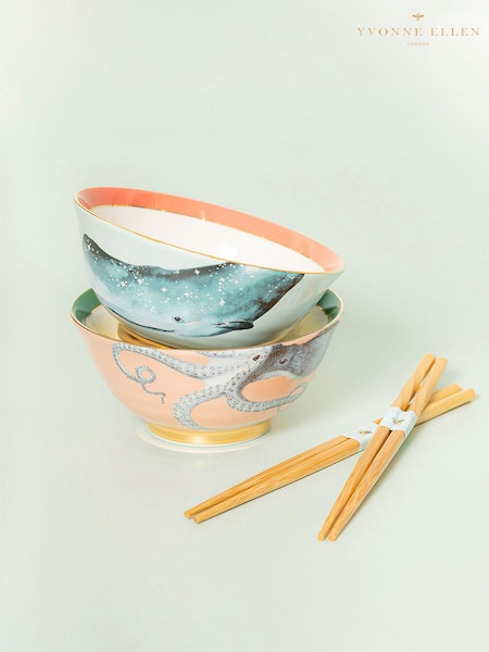 Yvonne Ellen Set of 2 Rice Bowls With Noodle Bowl CHOPSTICKS (N12772) | €47