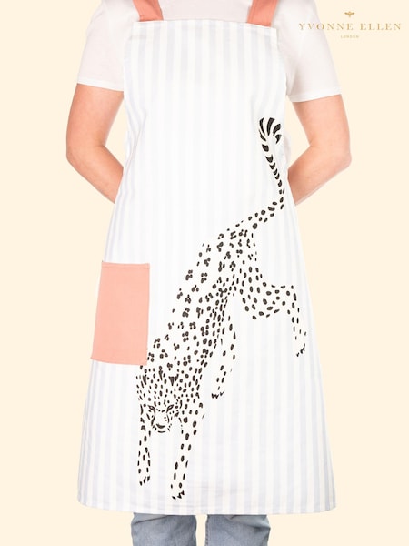 Yvonne Ellen Cheetah 100% Cotton Apron (N12796) | €34