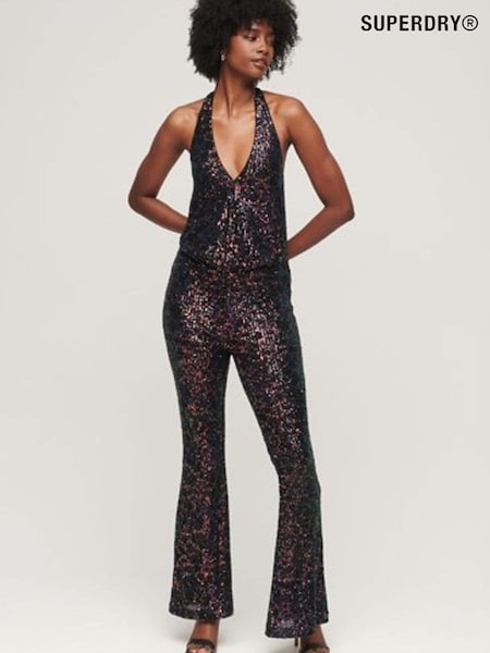 Superdry Silver Sequin Halter Jumpsuit (N12858) | €59