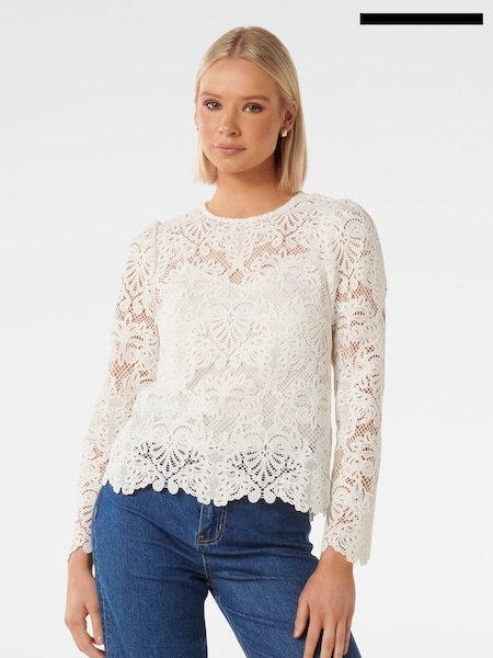 Forever New White Lucille Lace Shell Top (N12921) | € 27