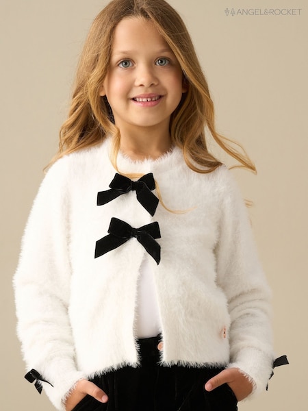 Cream - Angel & Rocket Bella Cream Bow All Over Cardigan