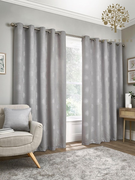 Appletree Silver Harvest Jacquard Eyelet Curtains (N12969) | ₪201 - ₪629