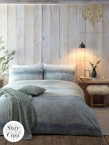 Appletree Green Anson Stripe 100 Brushed 100% Cotton Duvet Cover Set (N12972) | ₪146 - ₪272