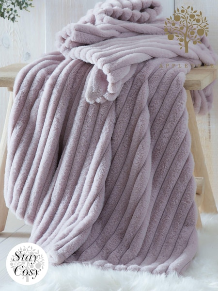 Appletree Purple Morritz Faux Fur Bedspread (N12998) | €46