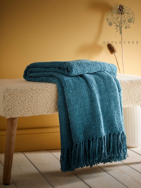 Appletree Blue So Soft Chenile Throw (N12999) | €36