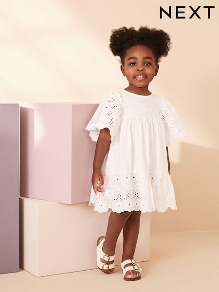 White Broderie Dress (3mths-7yrs) (N13166) | €10 - €12.50