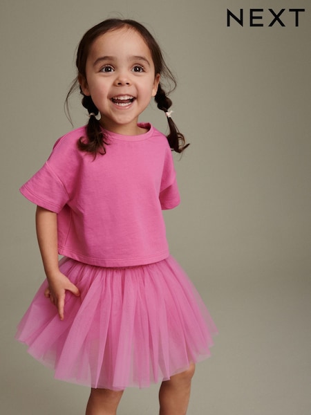 Bright Pink T-Shirt and Skirt Set (3mths-7yrs) (N13177) | AED42 - AED56