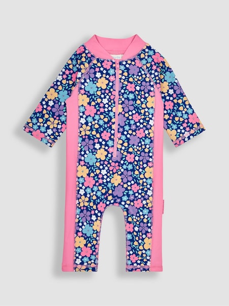 JoJo Maman Bébé Navy Blue UPF 50 1-Piece Sun Protection Suit (N13374) | €40