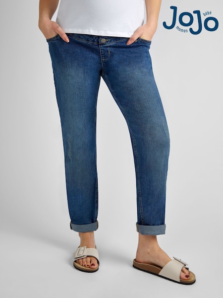 JoJo Maman Bébé Vintage Blue Slim Boyfriend Maternity Denim Jeans (N13393) | €59