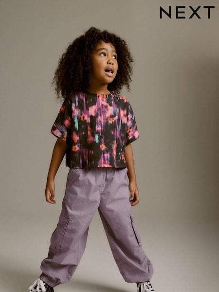 Mauve Purple Parachute Cargo Trousers (3-16yrs) (N13421) | € 4 - € 5