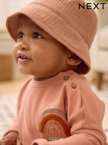 بني فاتح مجعد - Bucket Baby Hat (N13489) | ‏0٫600 ر.ع.‏
