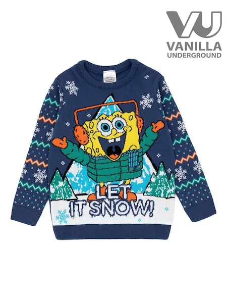 Sininen SpongeBob - Vanilla Underground Kids Christmas Jumper (N13493) | €30