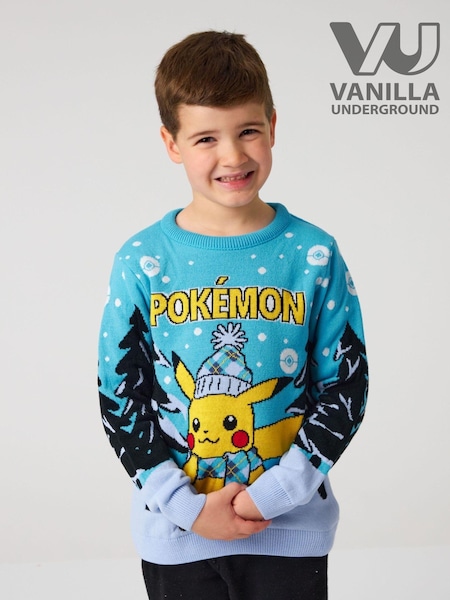 Vanilla Underground Blue Pokémon Kids Christmas Jumper (N13496) | €18