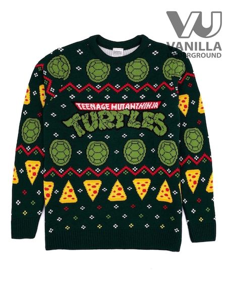 Vanilla Underground Black Ninja Turtles Mens Christmas Jumper (N13500) | 228 QAR