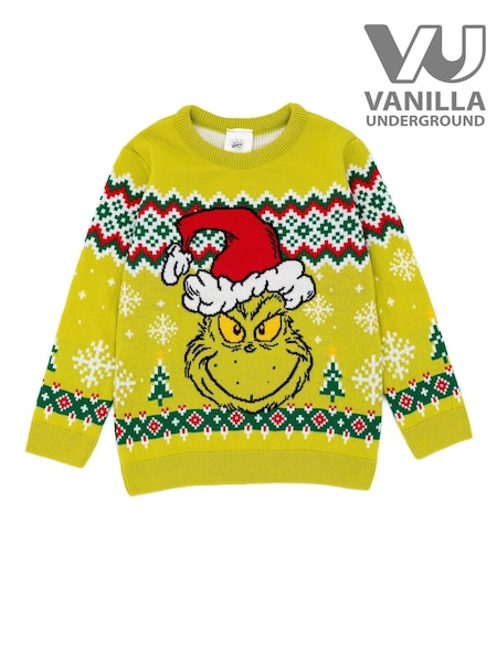 Vanilla Underground Grinch Kids Xmas Jumper (N13503) | €43