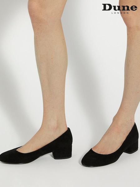 črna - Dune London Bracket Low Heel Comfort Court Shoes (N13536) | € 117