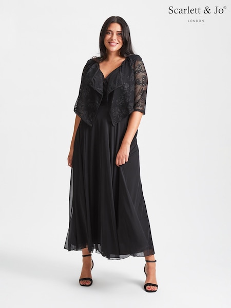 Scarlett & Jo Black Crop Waterfall Cover Up (N13927) | €24