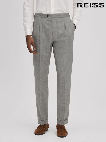 Weiches Grau - Reiss Valentine Hose aus Wollmischung in Slim Fit mit Umschlag (N13956) | 227 €