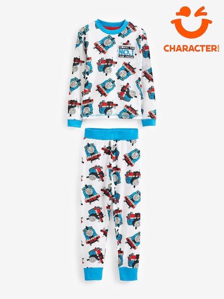 Character White Thomas The Tank Engine Snuggle Fit 100% Cotton Pyjamas (N13969) | AED122