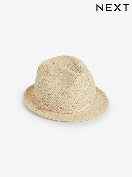Natural Pink Trim Trilby Hat (3mths-16yrs) (N14041) | €3.50 - €5.50