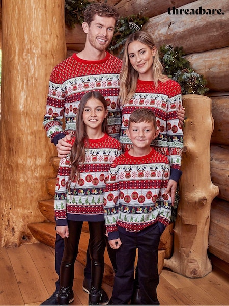Threadbare Multi Crew Neck Christmas Jumper (N14072) | €12