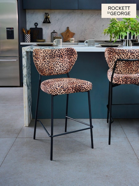 Rockett St George Leopard Love Velvet Perfect Bar Stool (N14146) | €251