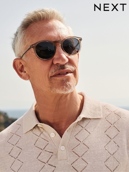 Black Round Polarised Sunglasses (N14208) | €10