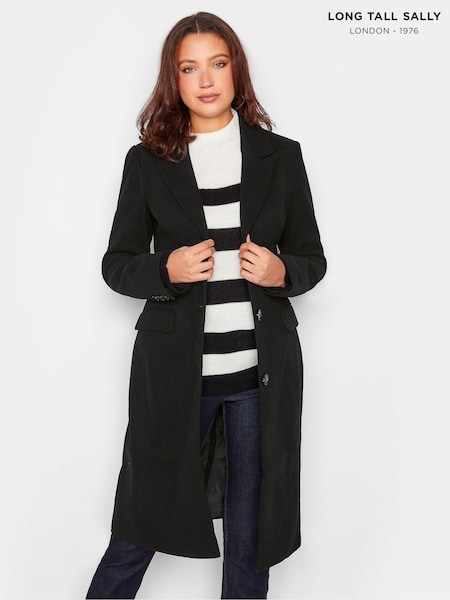 Long Tall Sally Black Midi Formal Coat (N14303) | €50