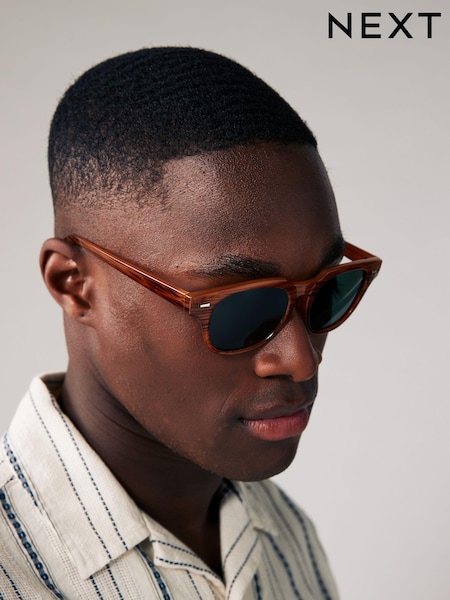 Brown Round Polarised Sunglasses (N14328) | €11.50
