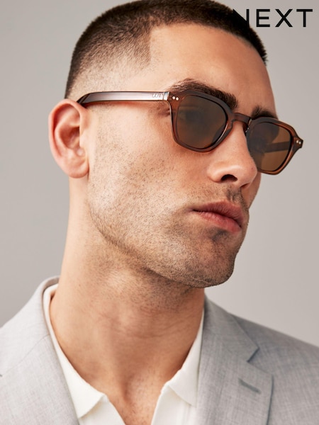 Brown Round Polarised Sunglasses (N14330) | €8.50