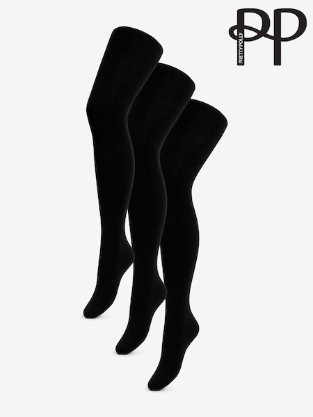 Negru - Pretty Polly 60 Denier Opaques 3D Grey Colanți/Dresuri (N14402) | 179 LEI