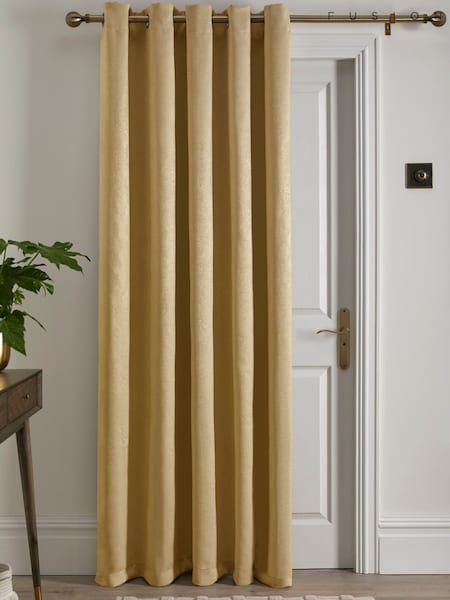 Fusion Yellow Strata Room Darkening Woven Eyelet Single Door Curtains (N14478) | $96