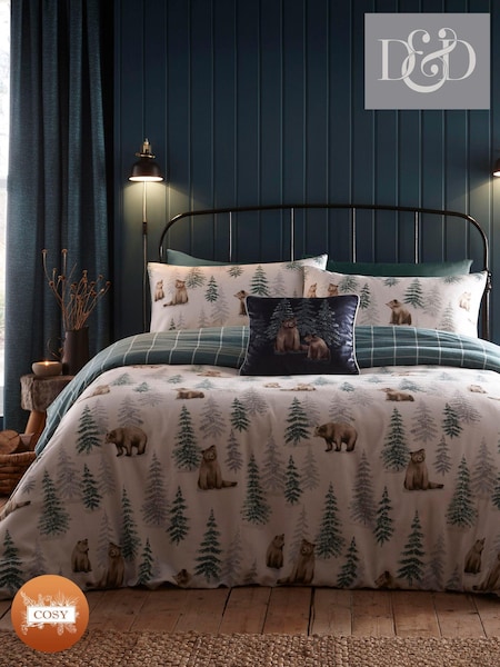 Dreams & Drapes Natural Bear Walks Brushed 100% Cotton Duvet Cover Set (N14490) | €29 - €61