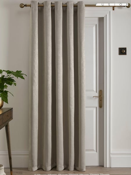 Fusion Natural Strata Room Darkening Woven Eyelet Single Door Curtains (N14501) | R$ 170