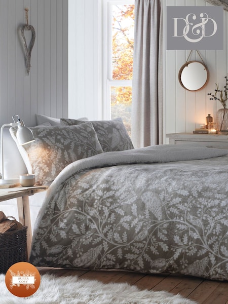 Dreams & Drapes Green Woodland Owls Plush Fleece Duvet Cover Set (N14520) | AED128 - AED262