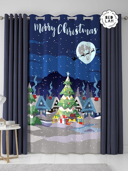 Bedlam Glow Christmas Eyelet Single Panel Curtain (N14525) | ‏10 ر.ع.‏