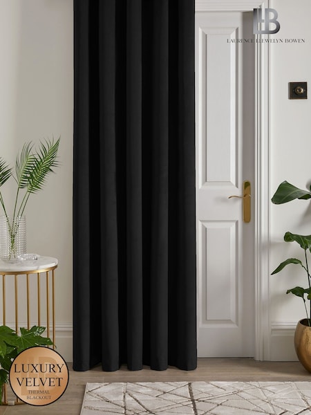 Laurence Llewelyn-Bowen Black Montrose Blackout Thermal Eyelet Single Curtain (N14555) | $62