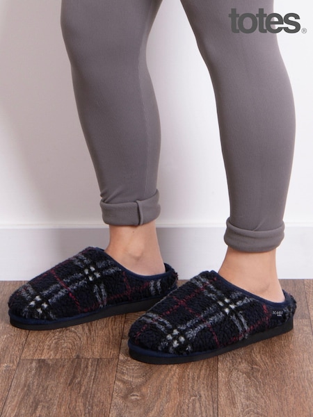 Totes Isotoner Mens Perforated Suedette Mule Slippers (N14599) | €44