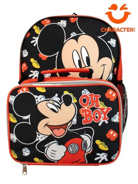 Character Black Mickey Mouse Backpack and Lunchbag Set (N14843) | AED179