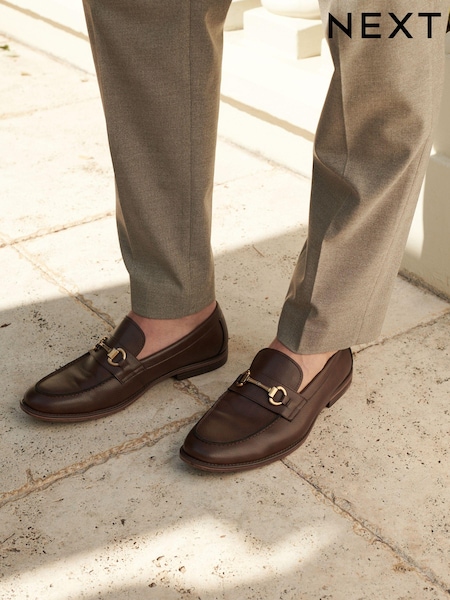 Brown Loafers With Snaffle Trim (N14858) | $62