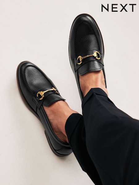 أسود - Loafers With Snaffle Trim (N14859) | ‏171 د.إ.‏