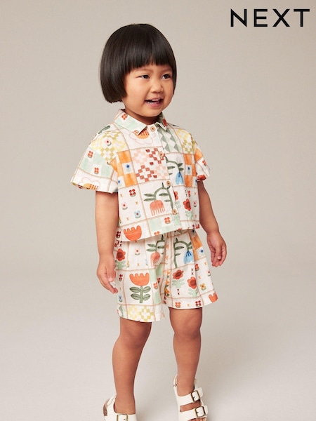 Večbarvni potiskom krpanke - 100% Cotton Shirt and Shorts Set (3mths-7yrs) (N15165) | € 12 - € 15