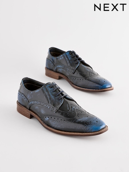 Mornarsko modra - Gloss Shine Brogue Shoes (N15417) | € 34