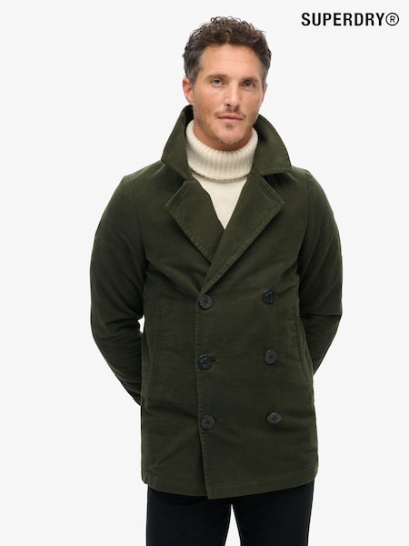 Superdry Green The Merchant Store Moleskin Pea Coat (N15508) | €140