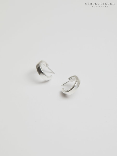 Simply Silver Sterling Silver Tone 925 Small Polished Hoop Earrings (N15605) | €24