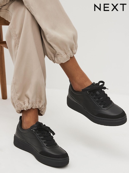 Black Forever Comfort® Lace Up Chunky Sole Trainers (N15793) | €24.50
