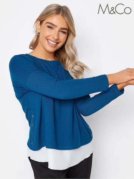 M&Co Blue 2-in-1 Jumper Shirt (N15795) | €11